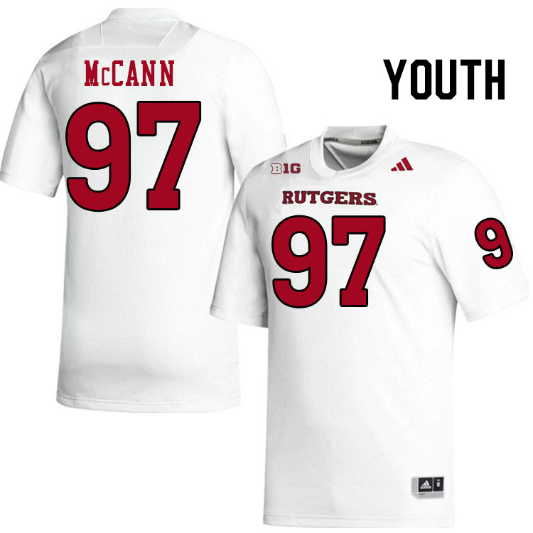 Youth #97 Riley McCann Rutgers Scarlet Knights 2024 College Football Jerseys Stitched-White